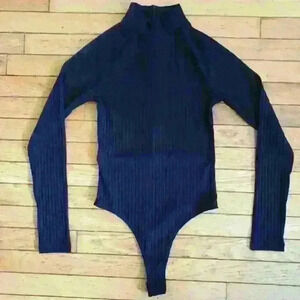 Jed  North Black Ribbed Bodysuit